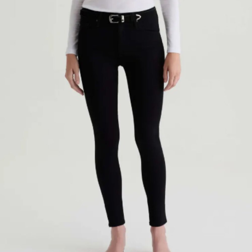 NWOT AG Farrah Mid-Rise Ankle Skinny Jeans Black Size 28 (27” Inseam)